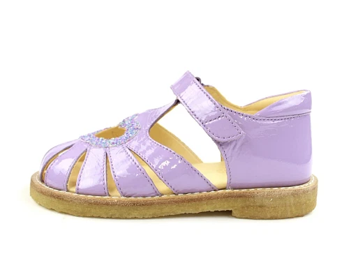 Angulus lilla confetti sandal med hjerte, glitter og lak